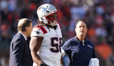 Jared Wilson injury update: Patriots lose starting guard early vs. Bengals