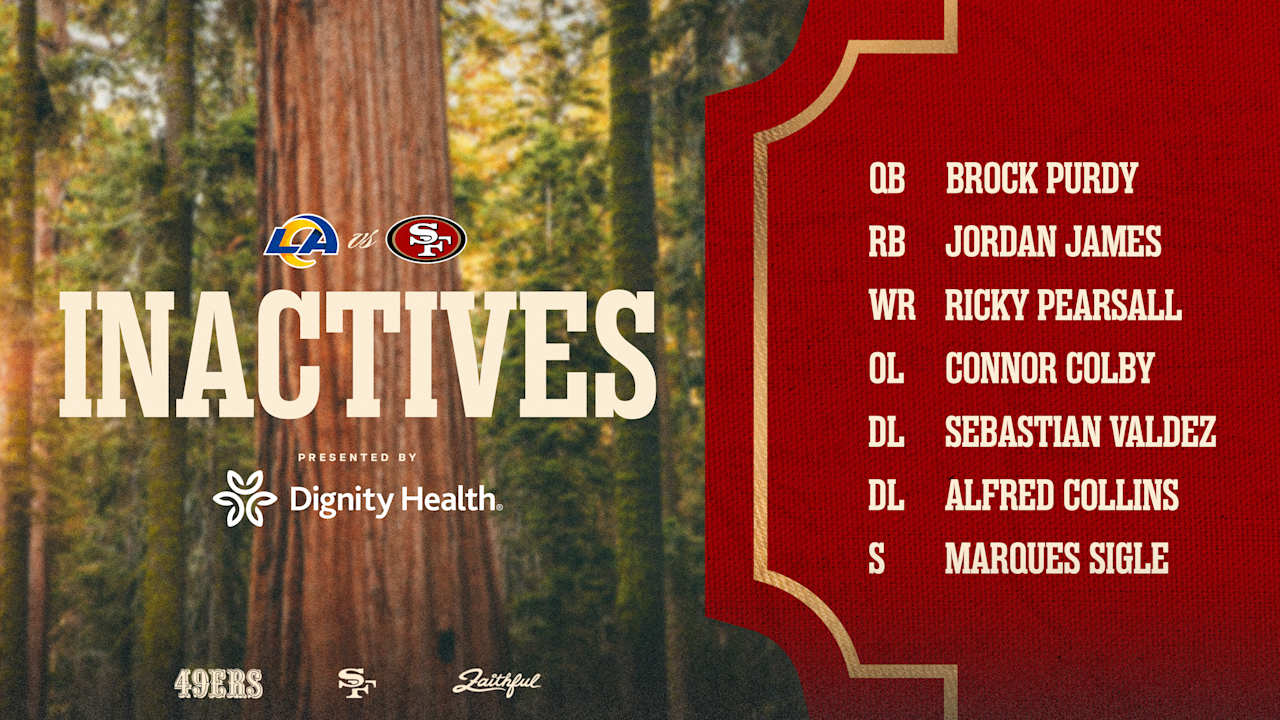 Alfred Collins OUT, Keion White Active vs. Rams; Inactives for Week 10 #LARvsSF