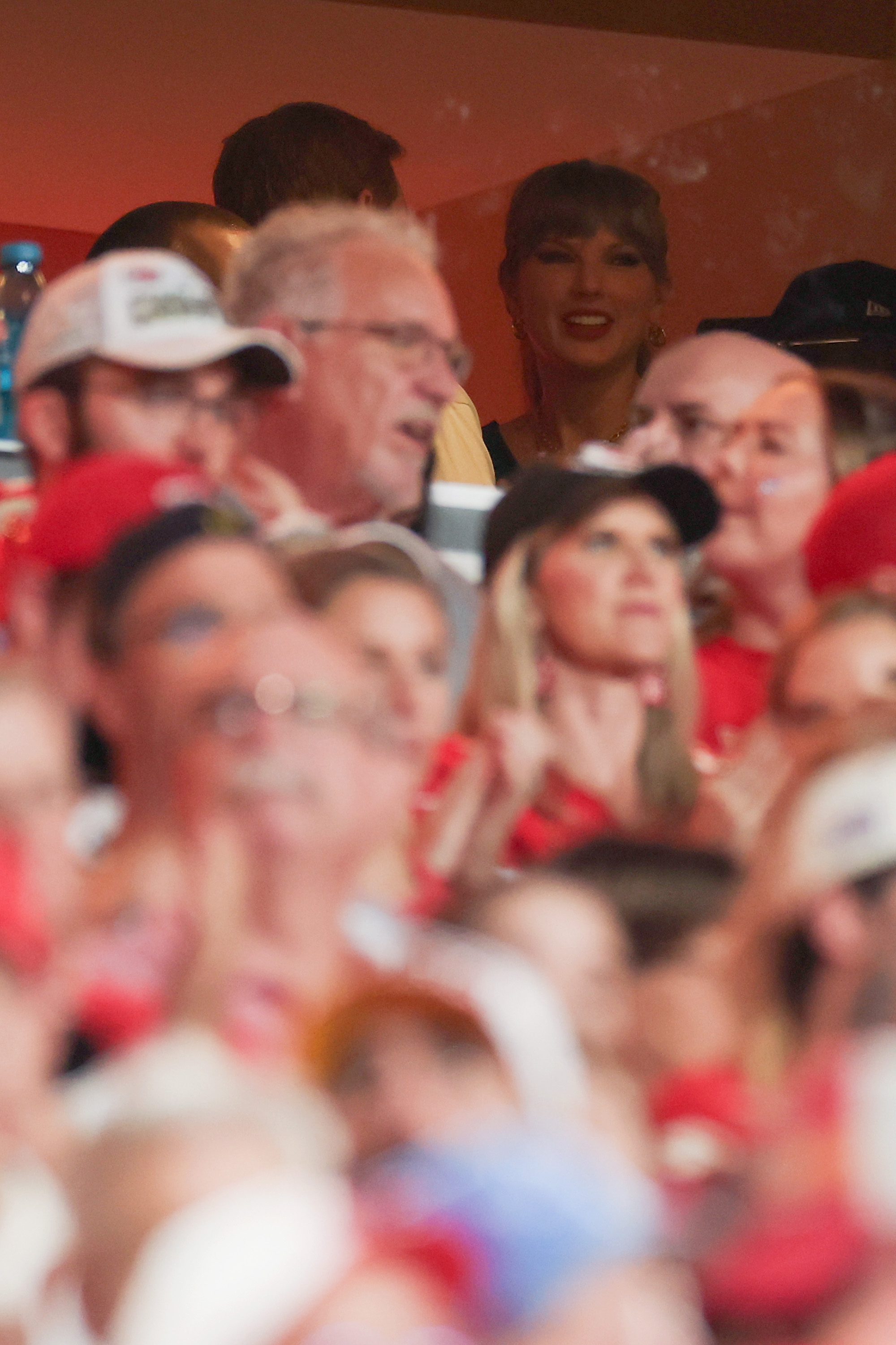 Taylor Swift in the stands at a Kansas City Chiefs Game
