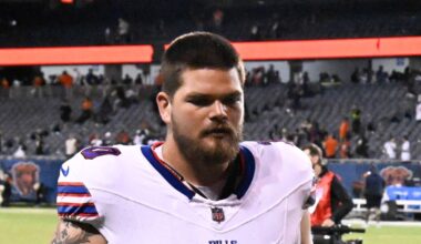 Who is starting on the Buffalo Bills offensive line after Dion Dawkins, Spencer Brown injuries