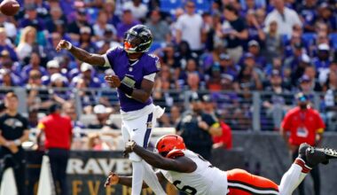Browns vs Ravens injuries: Lamar Jackson’s knee concern, 6 Ravens DNP