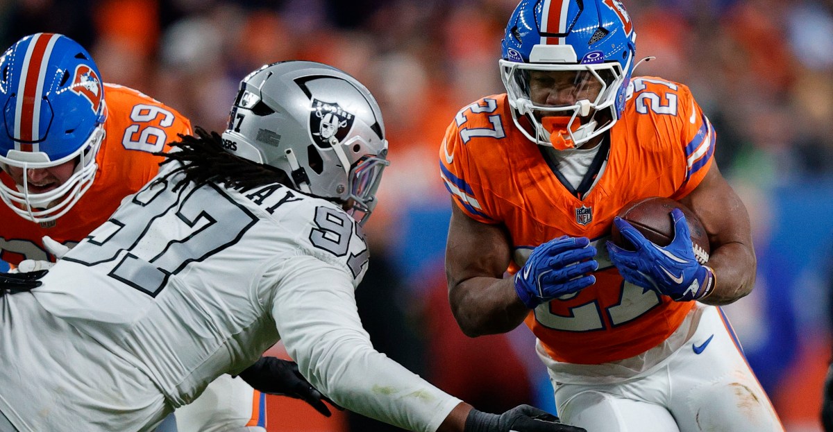 Game balls for the Denver Broncos win over the Las Vegas Raiders