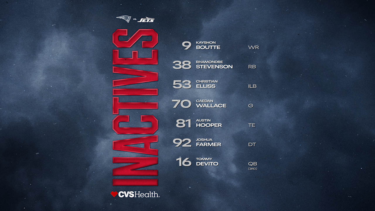 Week 11 Inactives: Jets at Patriots - Official website of the New England Patriots