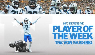 Tre'von Moehrig is named NFC defensive player of the week - Panthers.com
