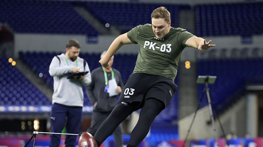 LA Rams kicker Harrison Mevis...