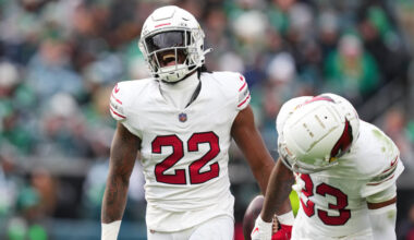 Michael Carter #22 of the Arizona Cardinals...