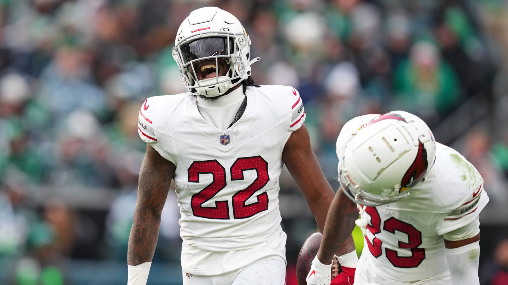 Michael Carter #22 of the Arizona Cardinals...