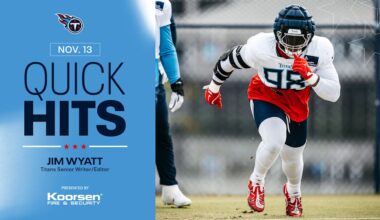 Quick Hits After Thursday's Titans Practice 