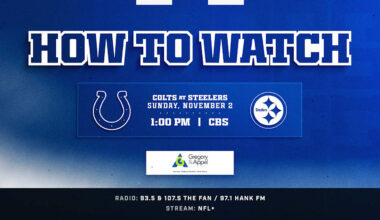 Where to watch Indianapolis Colts at Pittsburgh Steelers? The week 9 game kicks off at 1:00 p.m. ET this Sunday and is available to watch on CBS.
