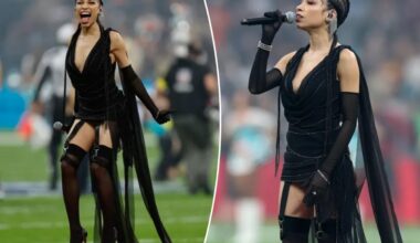 Karina Pasian slammed over outfit during US national anthem at first-ever NFL game in Spain