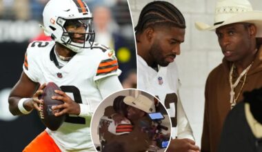 Shedeur Sanders shares heartwarming moment with Deion after Browns' win