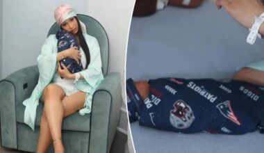 Cardi B shares first photos of her baby with Patriots' Stefon Diggs