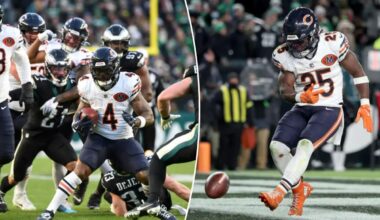 Bears overpower reeling Eagles with rushing attack to secure fifth straight win