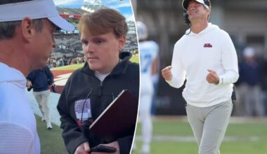 Lane Kiffin confronts reporter who called him a 'ho' after Ole Miss win in wild scene