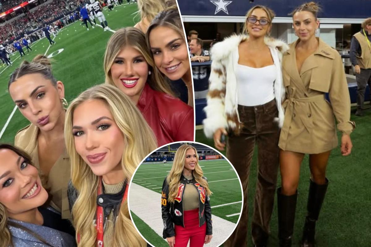 Chiefs heiress Gracie Hunt, Cavinder twins pose in new photo from Cowboys game