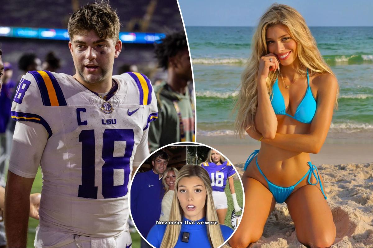 Influencer Peighton Tubre denies affair rumors with LSU quarterback Garrett Nussmeier after 'fake news' article goes viral