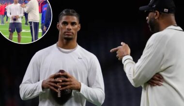 Keon Coleman caught having emotional conversation with Bills minority owner Tracy McGrady after benching