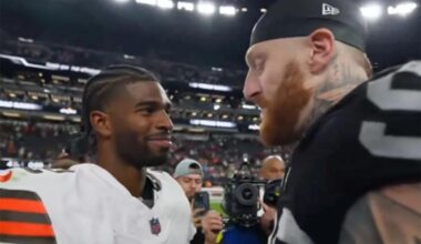 The explicit message Shedeur Sanders had for Maxx Crosby after Browns win