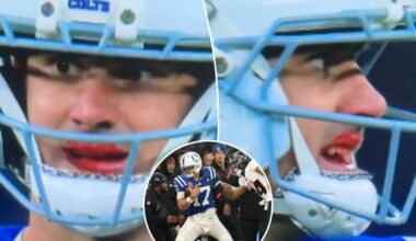 Daniel Jones left bleeding from his mouth on Colts' game-tying drive