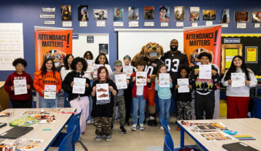 Shelby Harris supports Stay in the Game! with student-inspired cleats for My Cause My Cleats