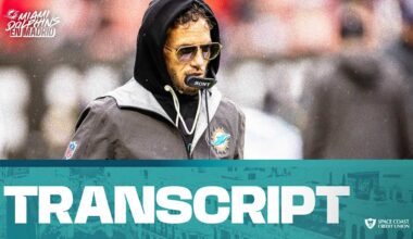 Transcript: Mike McDaniel's Postgame Media Availability