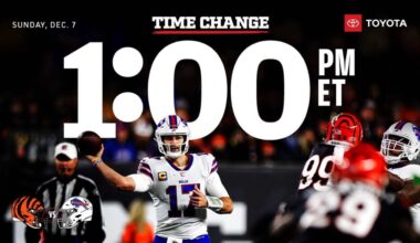 Bills vs. Bengals game is flexed to 1 p.m. slot in Week 14 