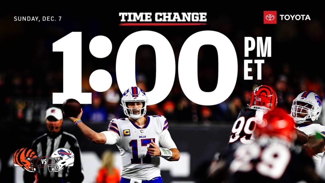 Bills vs. Bengals game is flexed to 1 p.m. slot in Week 14 