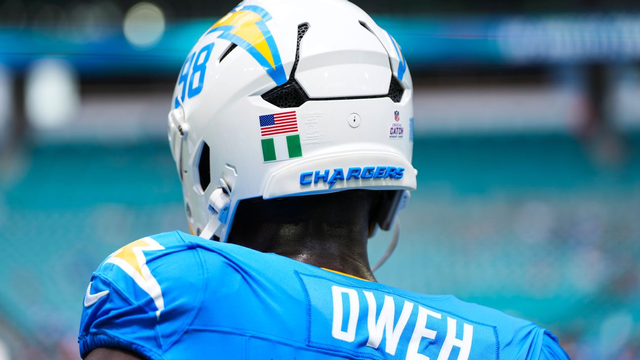 Africans in the NFL - Odafe Oweh continues superb start to life at Los Angeles Chargers