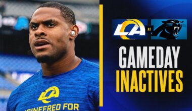 Running back Jarquez Hunter and cornerback Derion Kendrick among Rams' inactives for Week 13 at Panthers