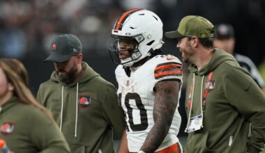 Browns RB Quinshon Judkins leaves field in game against Raiders