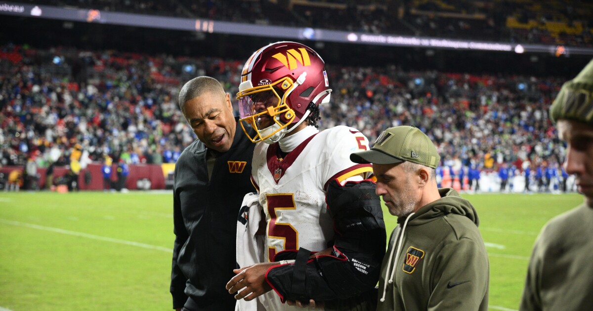 Jayden Daniels returns to practice with Commanders but unlikely to face Broncos