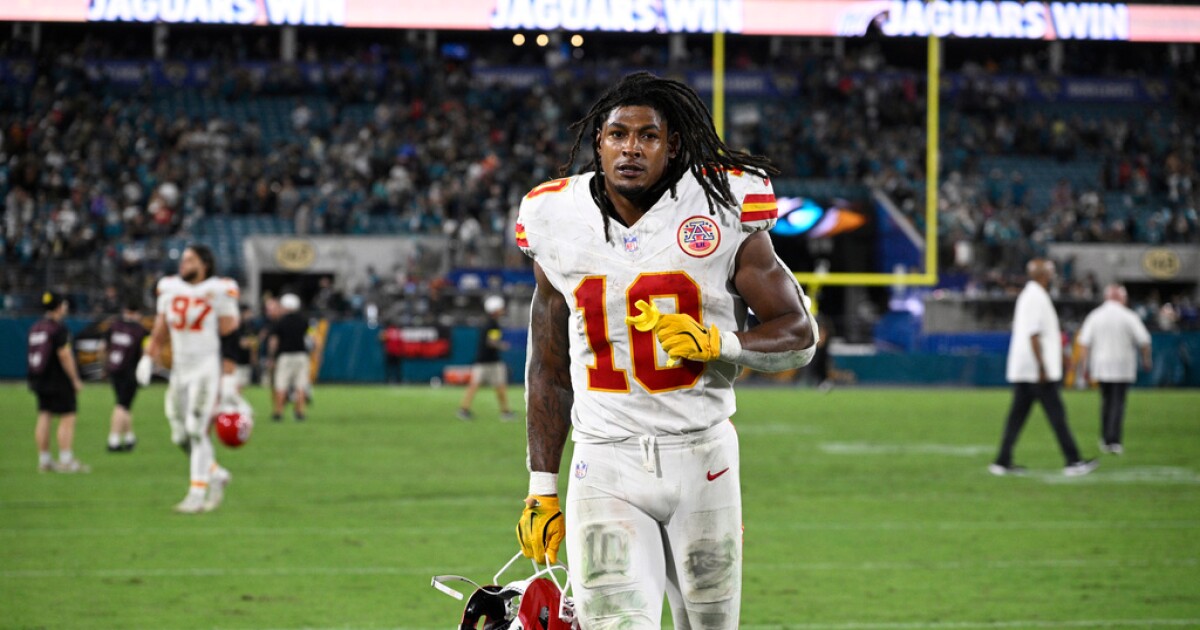 Chiefs’ RB Pacheco, OT Simmons won’t play against Buffalo Bills