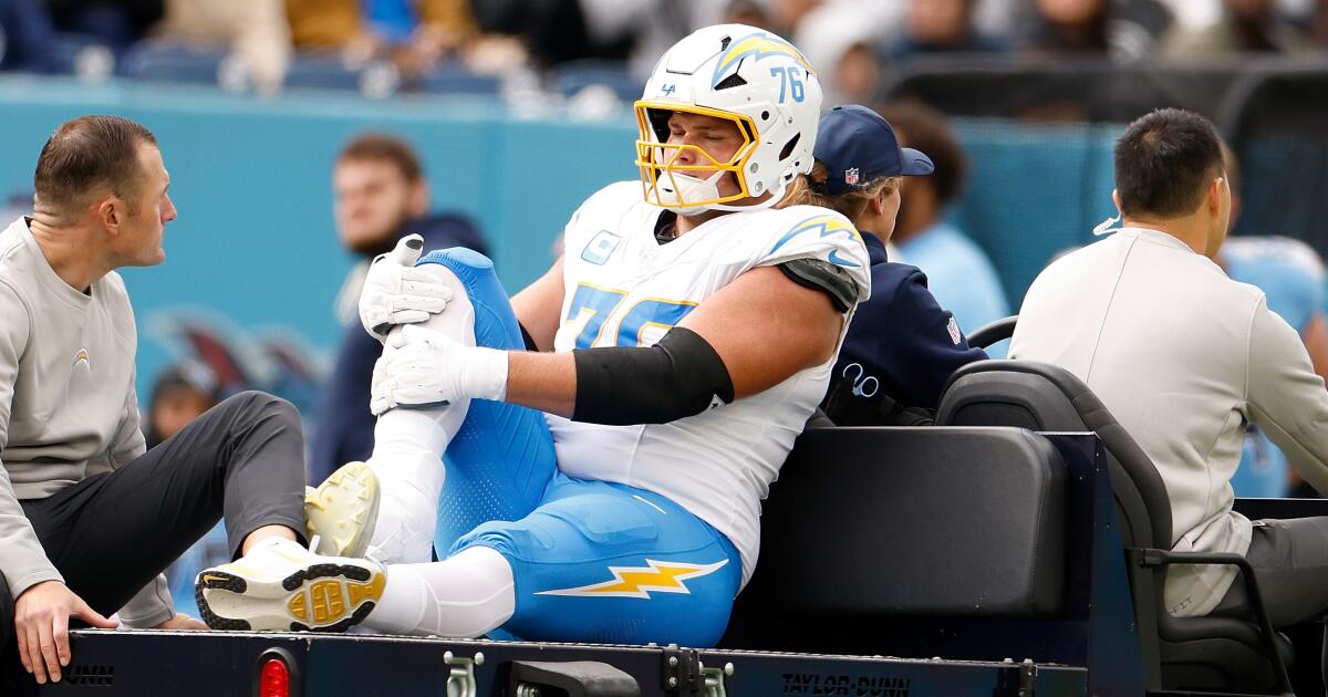 Joe Alt out for season in another huge blow to Chargers' O-line