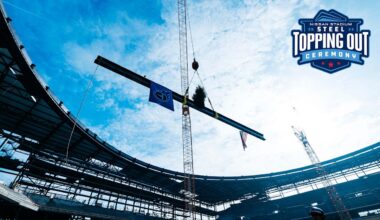 Nissan Stadium 2025 Steel Topping Out Ceremony
