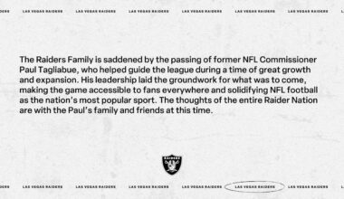 Raiders mourn the passing of former NFL Commissioner Paul Tagliabue