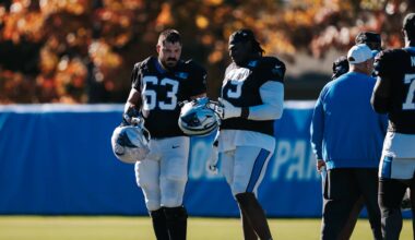 Austin Corbett's back home at right guard, though he's used to moving