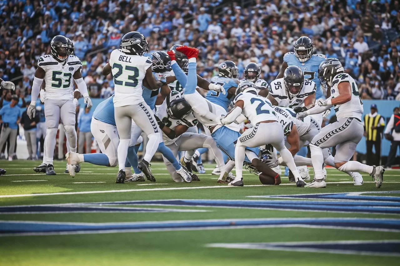Cam Ward scores against the Seahawks/ Courtesy Tennessee Titans