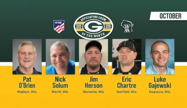 Packers, WIAA announce October high school football officiating ‘Crew of the Month’