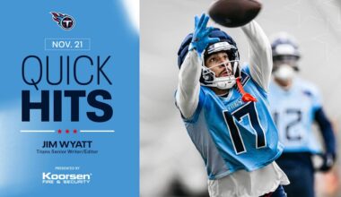 Quick Hits After Friday's Titans Practice 