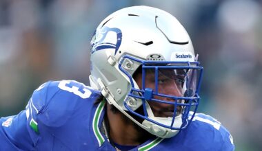 Ernest Jones of the Seattle Seahawks returns an interception