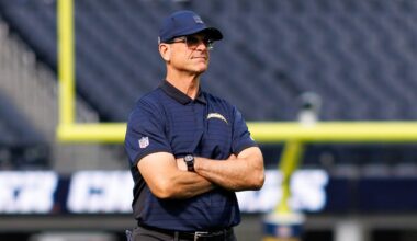 Los Angeles Chargers head coach Jim Harbaugh