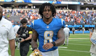 Omarion Hampton injury watch unfortunately includes a yellow Chargers jersey again