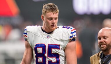Bills add second TE to Week 14 injury report, three players unavailable for practice