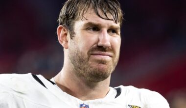 Nov 23, 2025; Glendale, Arizona, USA; Jacksonville Jaguars offensive lineman Walker Little (72) against the Arizona Cardinals at State Farm Stadium. Mandatory Credit: Mark J. Rebilas-Imagn Images
