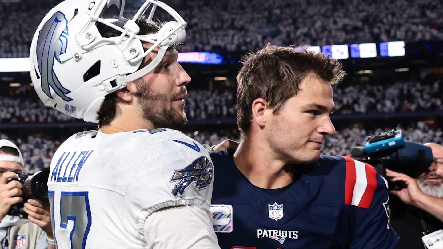 NFL Picks, NFL Predictions; Drake Maye and Josh Allen