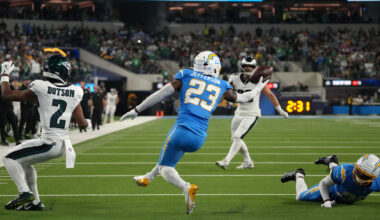 Chargers drastically improve playoff odds after wild overtime win over Eagles