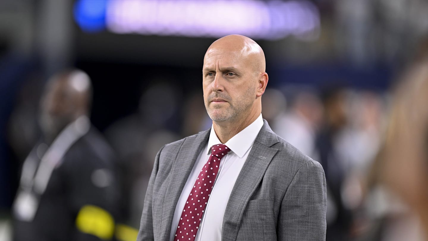 Nov 3, 2025; Arlington, Texas, USA; Arizona Cardinals general manager Monti Ossenfort looks on before the game between the Dallas Cowboys and the Arizona Cardinals at AT&T Stadium. Mandatory Credit: Jerome Miron-Imagn Images
