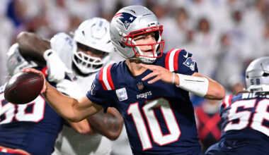 New England Patriots quarterback Drake Maye