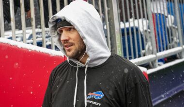 Josh Allen gutting it out after sideline incident caught on camera