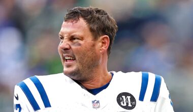 Philip Rivers on the field against the Seahawks